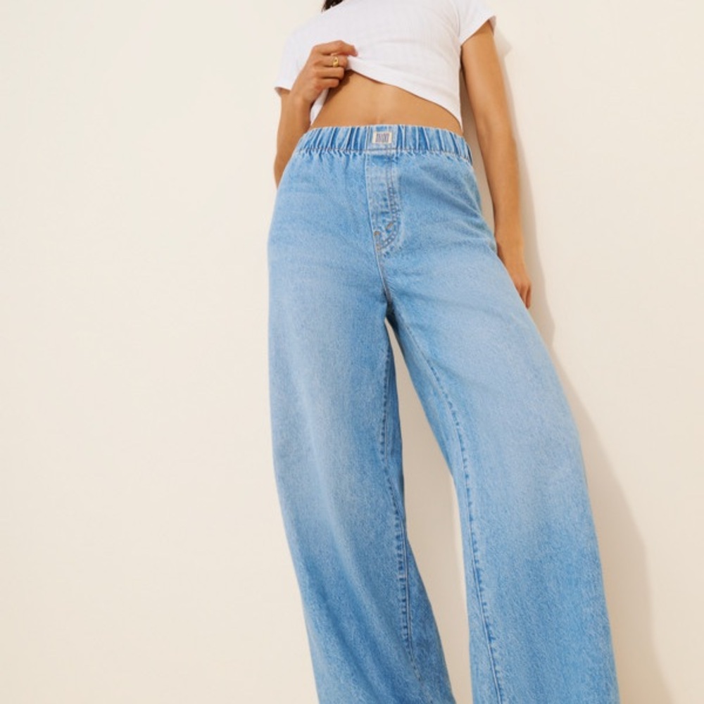 MOTHER Blue Flare Wide Leg Jeans